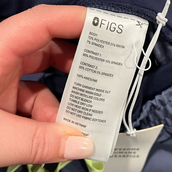 NWT Figs Mari Skinny Jogger Scrub Pants Drawstring Elastic Waistband Blue XS - Picture 6 of 11